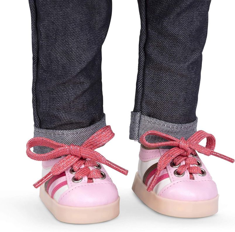 Zapatillas con luces rosado y blanco-1