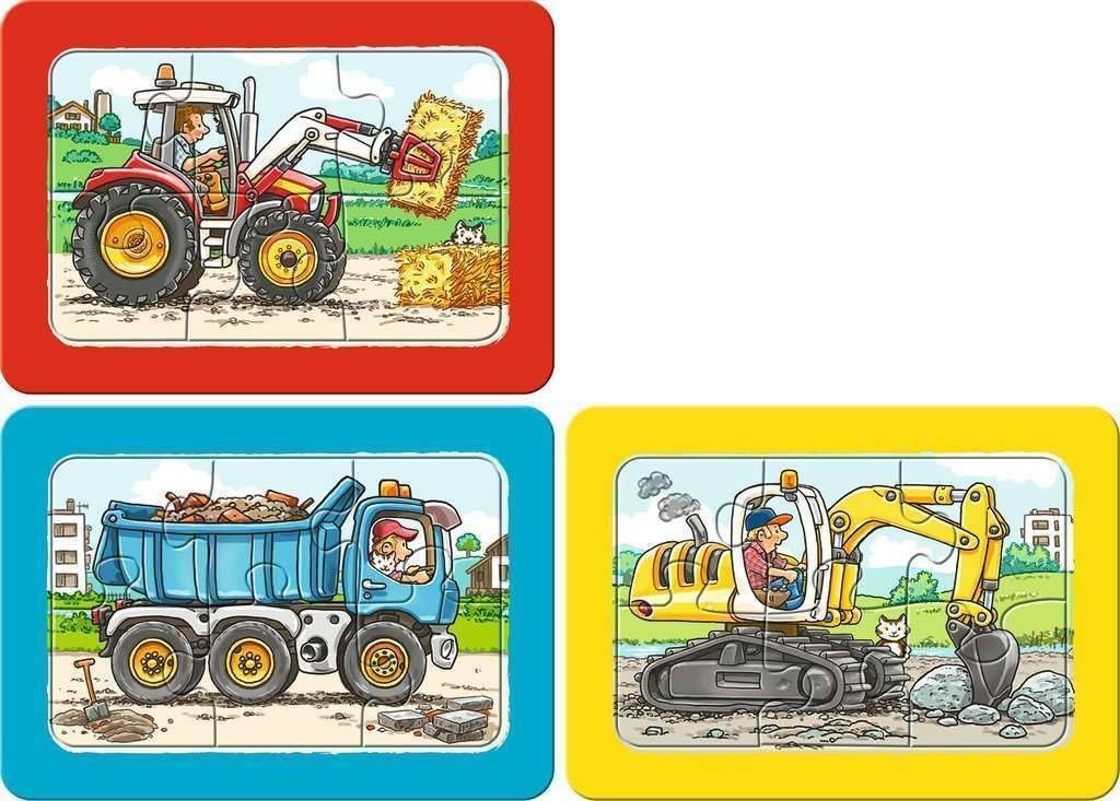 Mi primer puzzle - Excavadora, tractor y camión-2