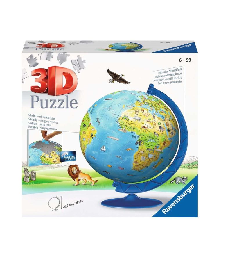 Puzzle 3D Globo terráqueo animales-0