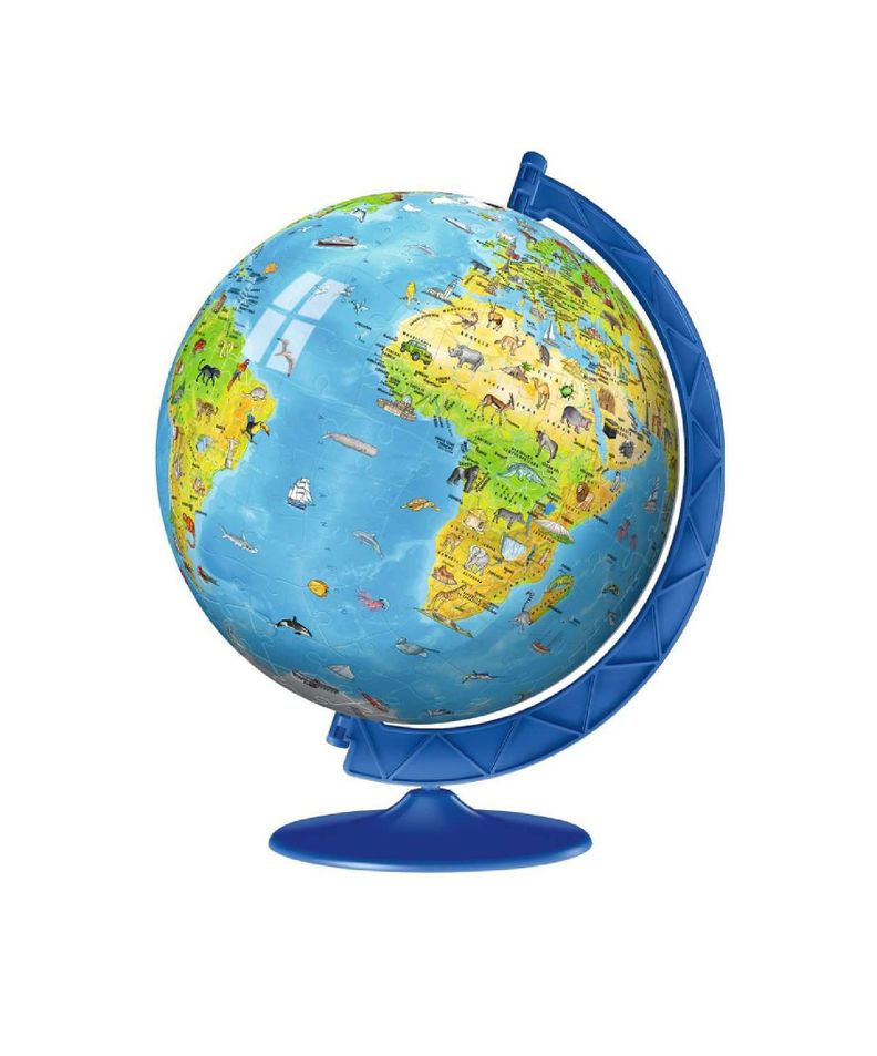 Puzzle 3D Globo terráqueo animales-1