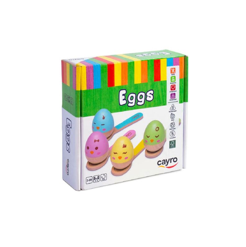 Juego de madera didactico de destreza Eggs Verde 20