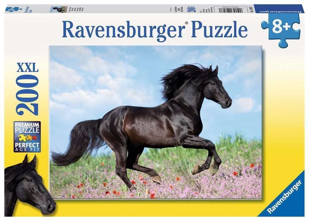 Puzzle XXL Caballo negro - 200 piezas-0