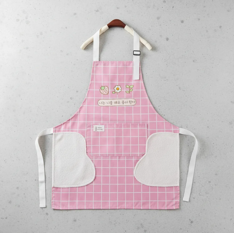 Delantal de cocina con diseno coreano y seca manos
