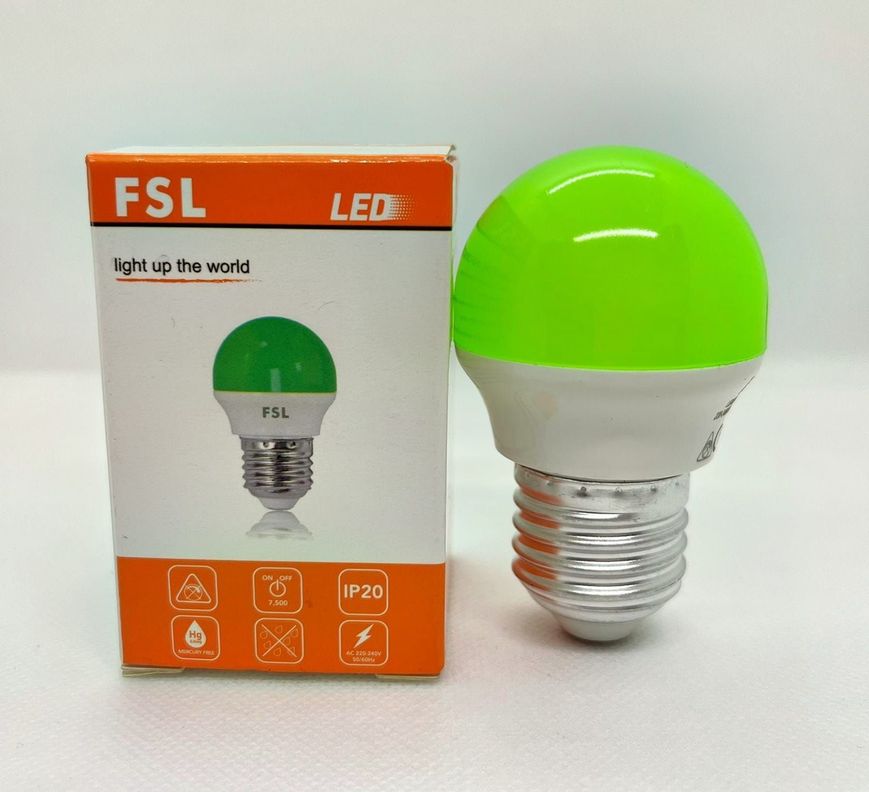AMPOLLETA GUIRNALDA BOLA G45 COLOR VERDE 2W FSL-0