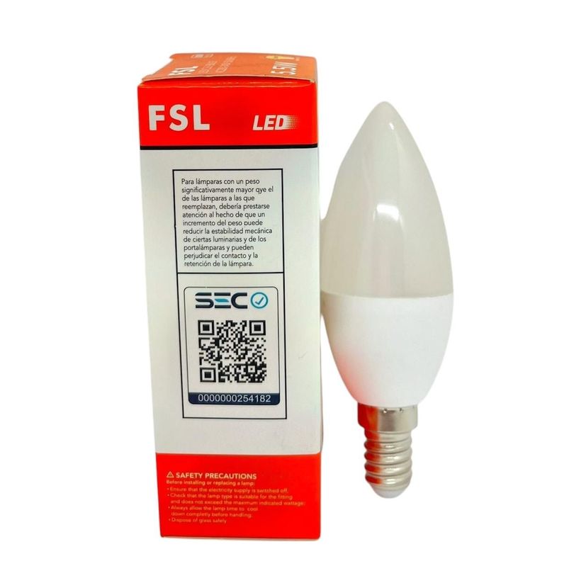 AMPOLLETA LED TIPO VELA EMPAVONADA 5.5W E14 FSL CALIDA-2