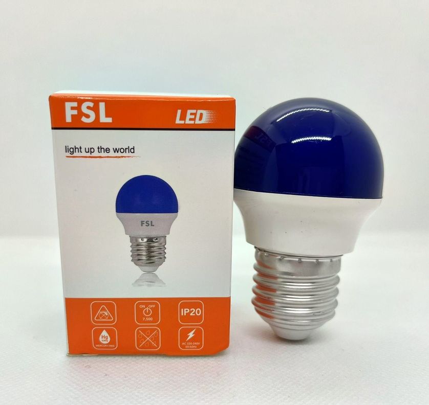 AMPOLLETA GUIRNALDA BOLA G45 COLOR AZUL 2W FSL-0