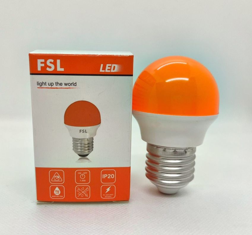 AMPOLLETA GUIRNALDA BOLA G45 COLOR NARANJA 2W FSL-0