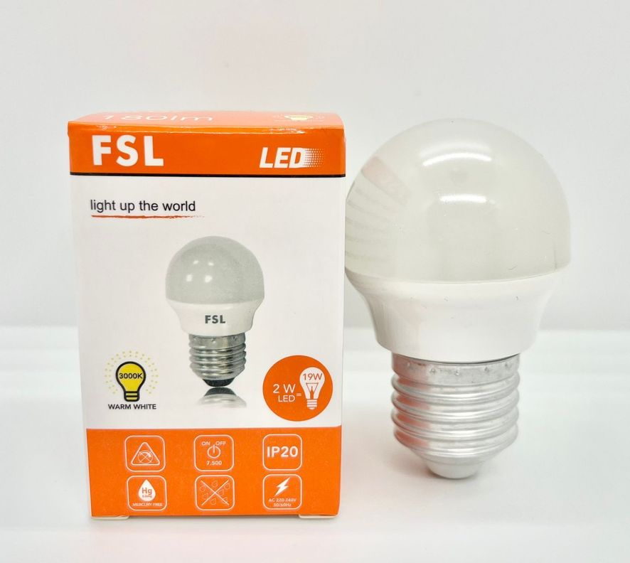AMPOLLETA LED MINI BOLA G45 2W LUZ CALIDA FSL-0