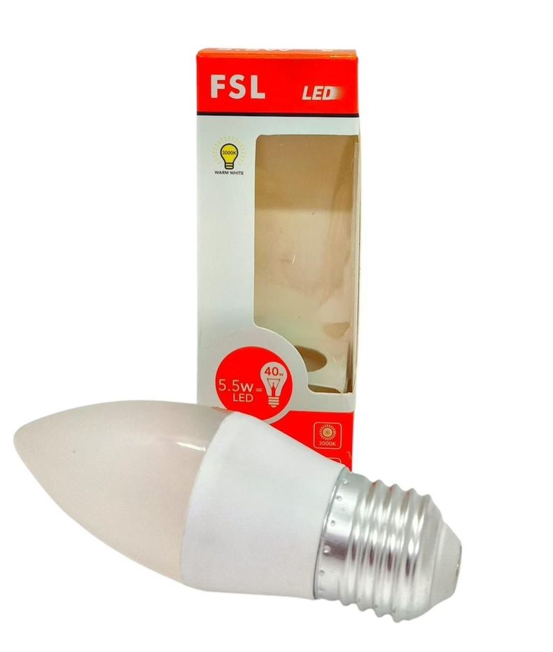 AMPOLLETA LED TIPO VELA EMPAVONADA 5.5W E27 FSL CALIDA -1