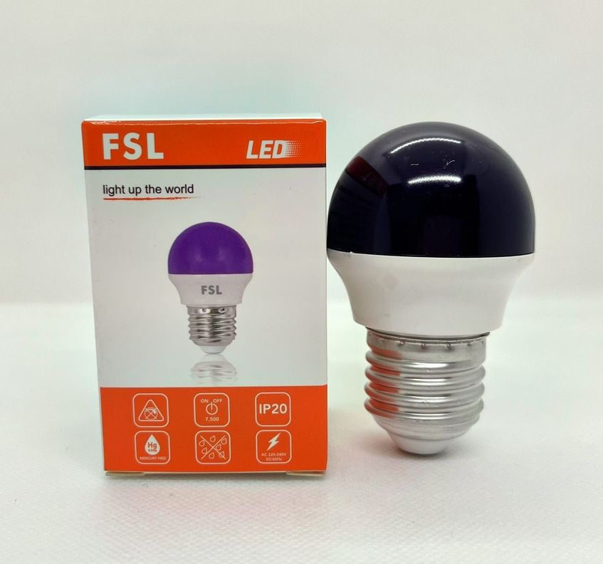 AMPOLLETA GUIRNALDA BOLA G45 COLOR MORADA 2W FSL-0