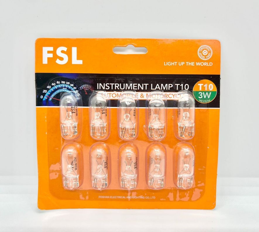 AMPOLLETA PARA AUTO TIPO COLA DE PESCADO T10 12V 3W FSL X 10 UNIDADES-1