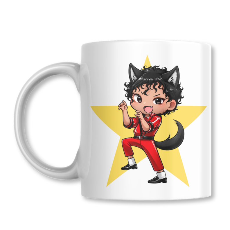 Taza Thriller Chibi Michael Jackson Tazon 325ml Blanco