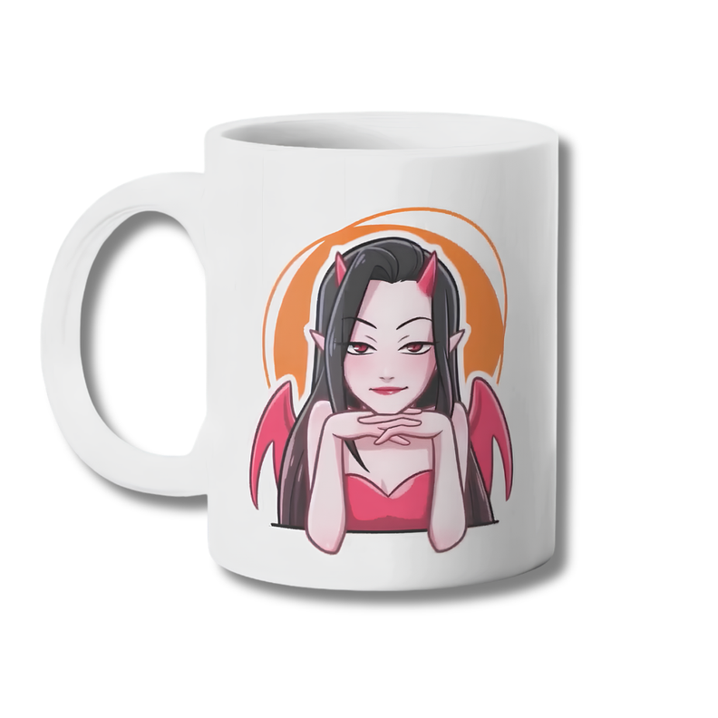 Taza Aca se Escucha y se Juzga Diablita Tazon 325ml Blanco