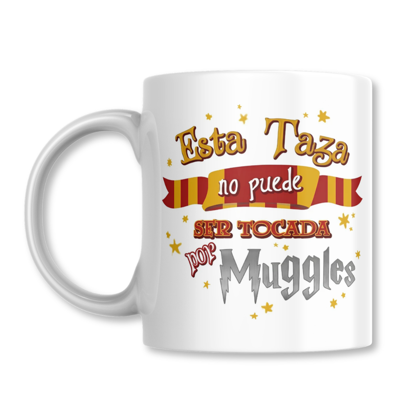 Taza No Puede Ser Tocada Por Muggles Harry Potter Tazon 325ml Blanco