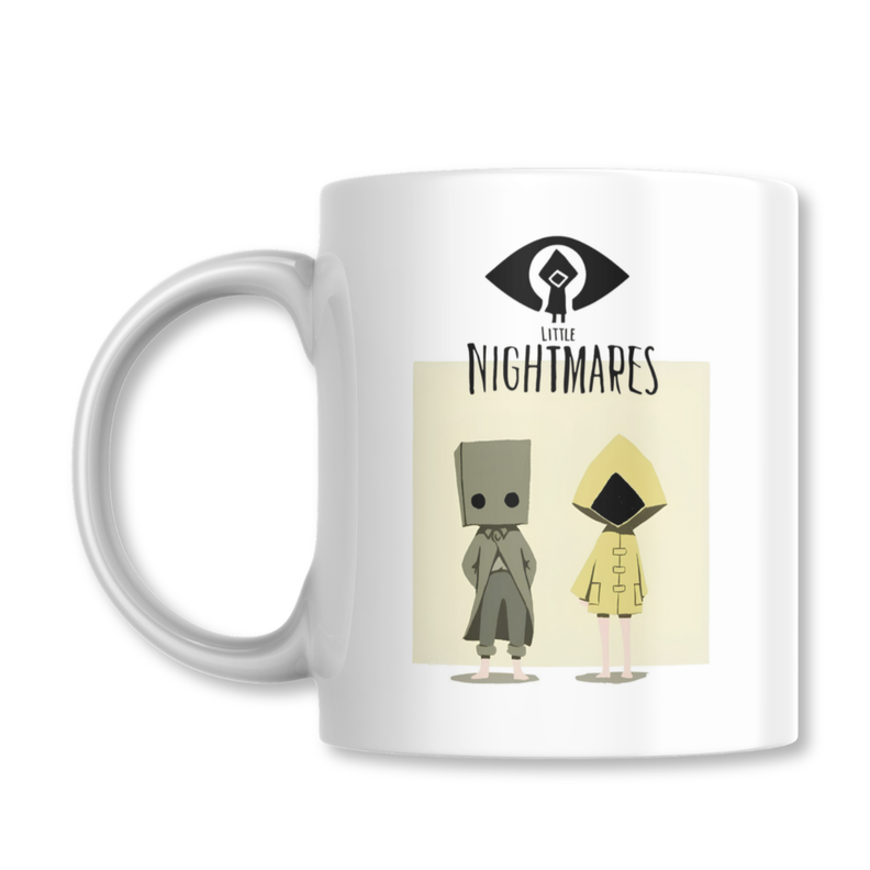 Taza Mono y Six Little Nightmares Gamer Tazon 325ml Blanco
