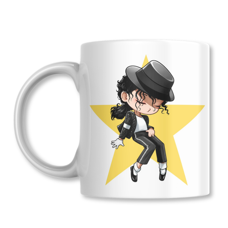 Taza Billie Jean Chibi Michael Jackson Thriller Tazon 325ml Blanco