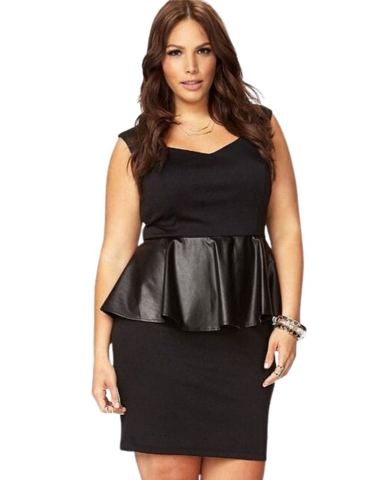 VESTIDO PEPLUM AJUSTADO SIN MANGAS IDEAL PARA FIESTA GALA COCTEL BODA-0