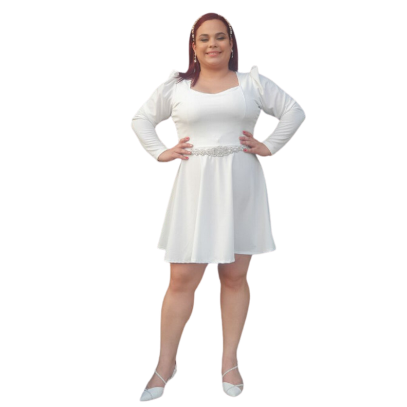 VESTIDO DE NOVIA ACAMPANADO MATRIMONIO CIVIL SN45-0
