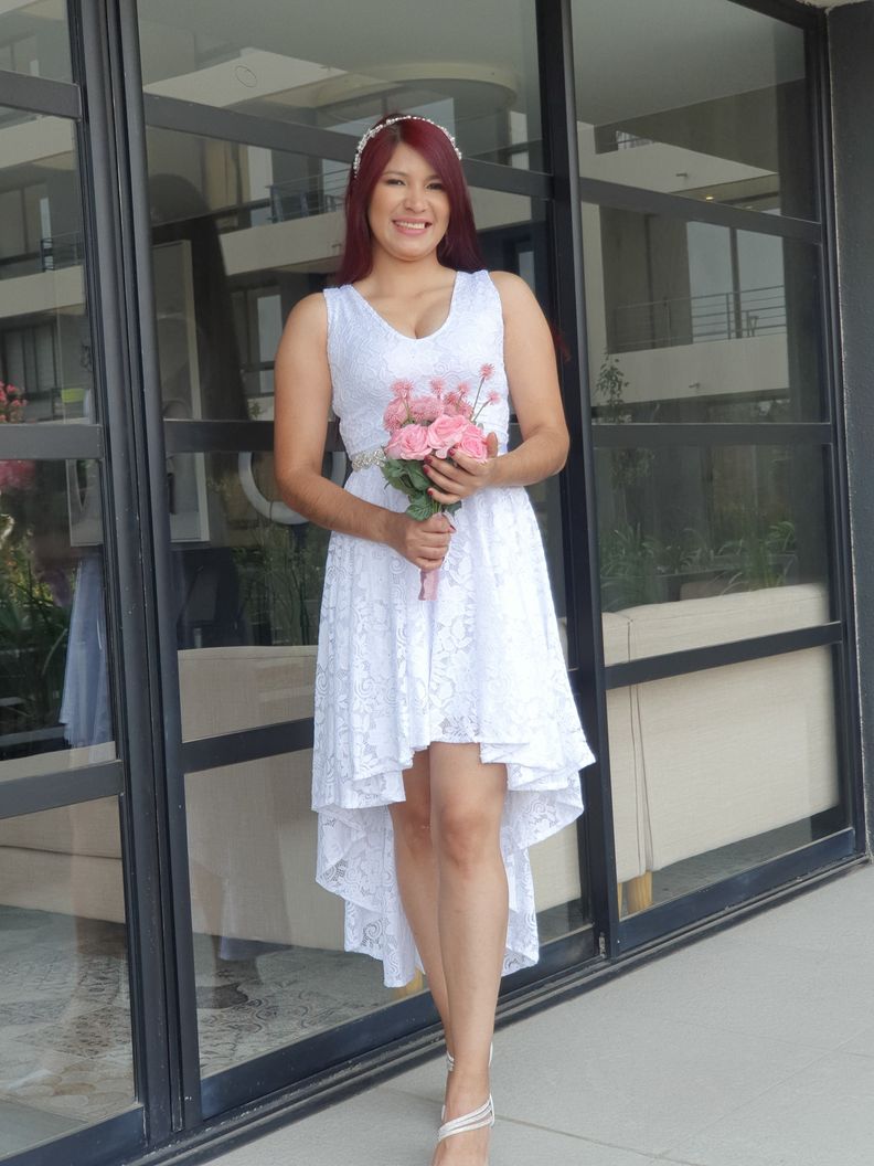 VESTIDO DE NOVIA ASIMETRICO MATRIMONIO CIVIL SN41-1