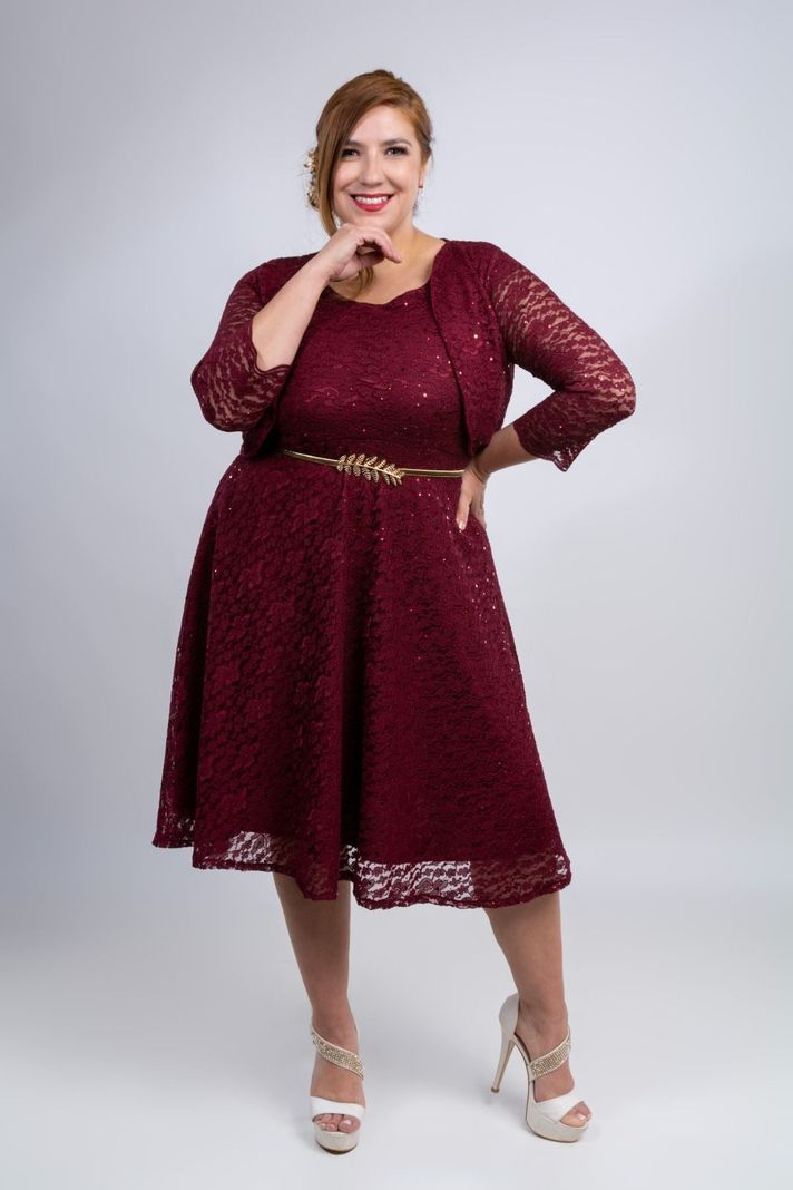 VESTIDO ACAMPANADO SEÑORIAL + TAPADO IDEAL PARA FIESTA GALA MATRIMONIO-1