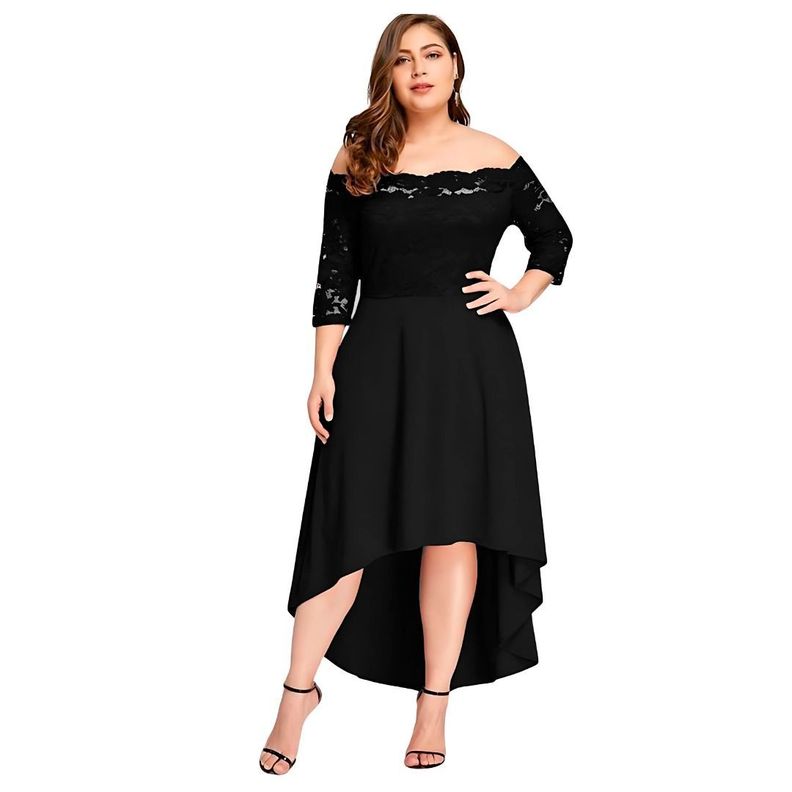 VESTIDO ASIMETRICO BLUSA MANGA 3/4 IDEAL PARA FIESTA GALA MATRIMONIO-1