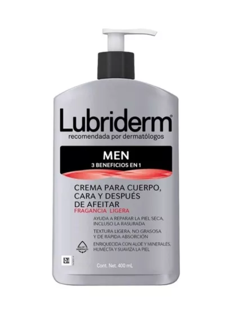 Crema MEN 3 Benefcios en 1 400Ml - Lubriderm-0