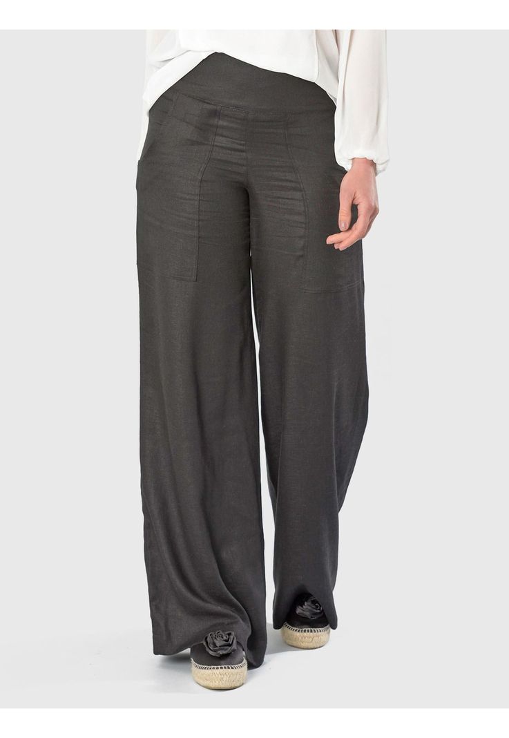 Pantalón Lino Negro-0