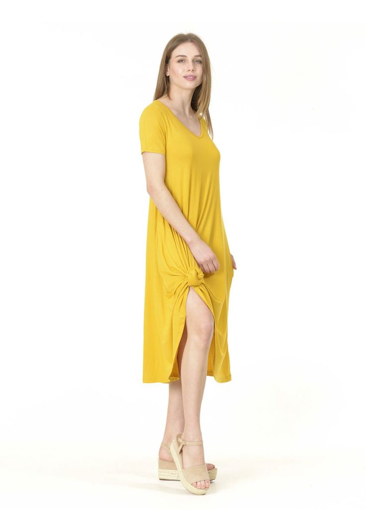 Vestido Florence Liso Amarillo-1