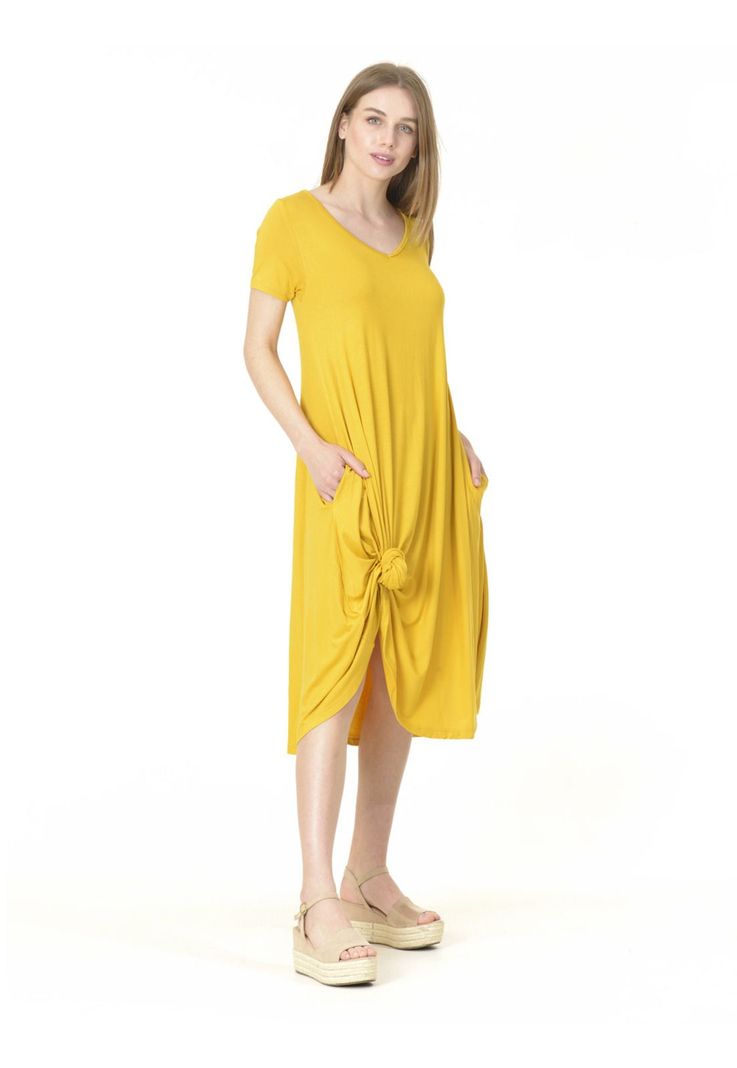 Vestido Florence Liso Amarillo-3