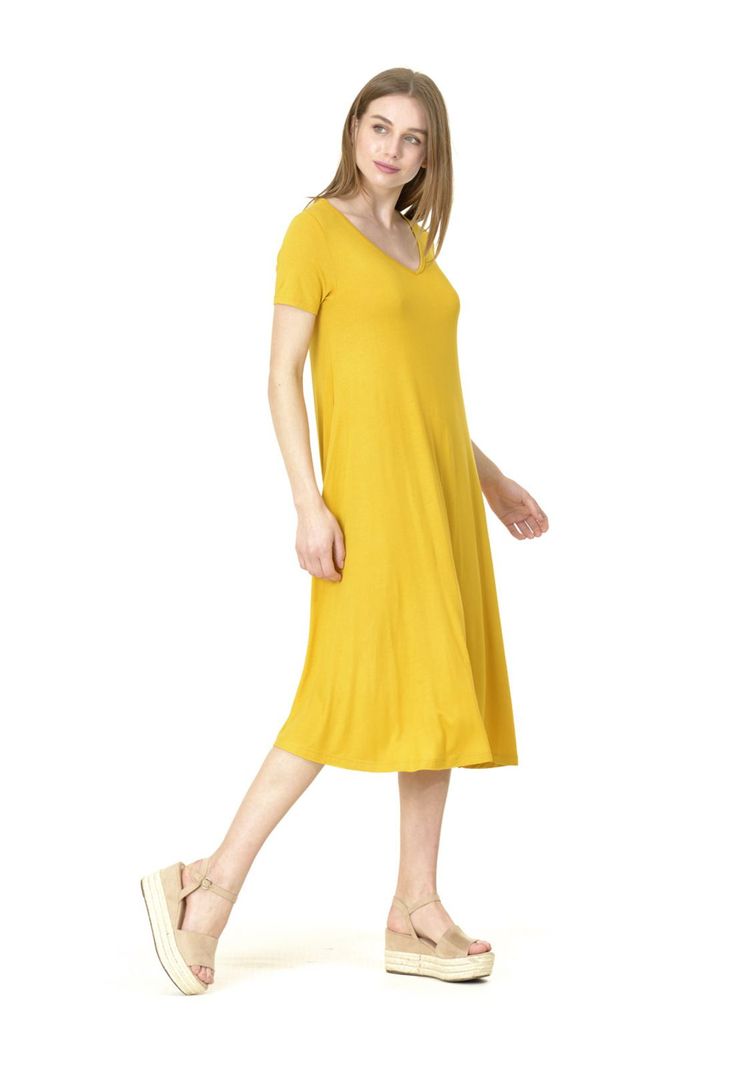 Vestido Florence Liso Amarillo-5