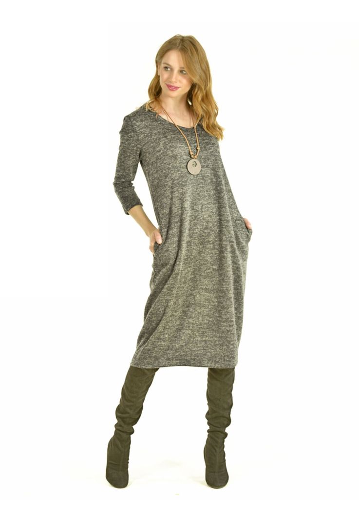 Vestido Lanilla Gris Claro-0