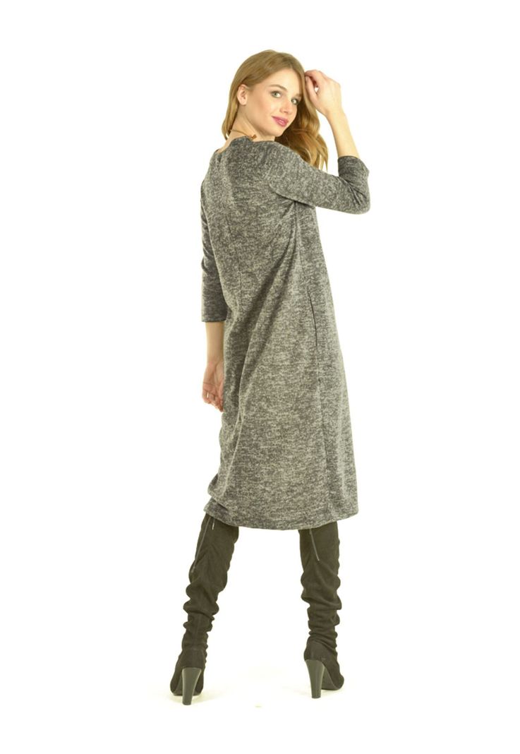 Vestido Lanilla Gris Claro-1