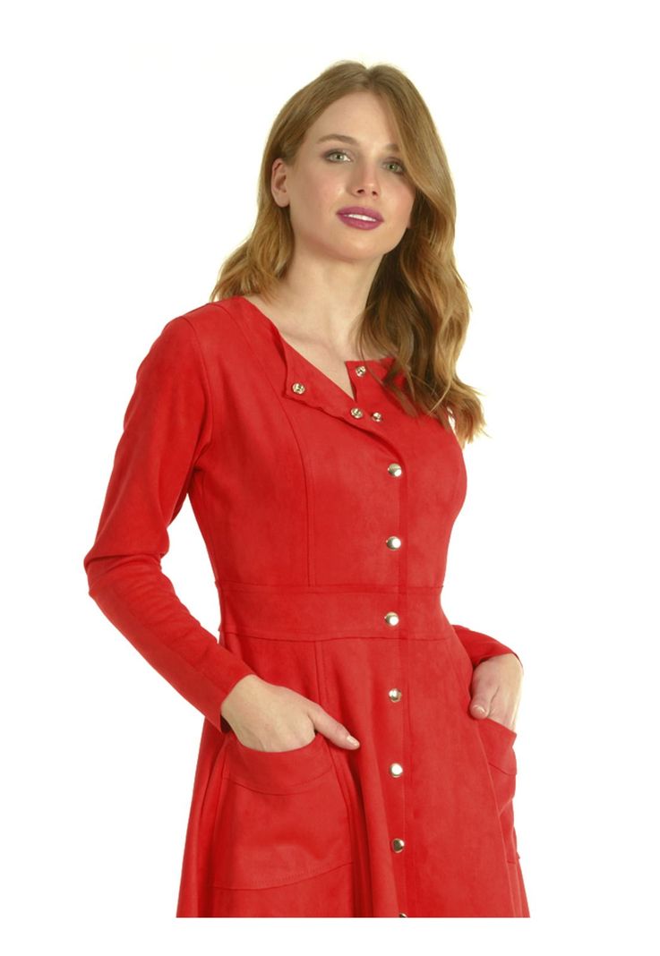 Vestido Broches Rojo-0