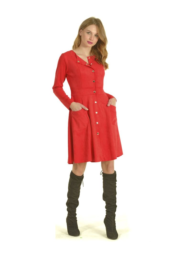 Vestido Broches Rojo-3