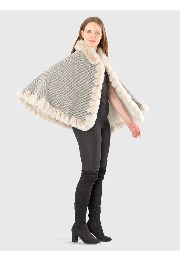 Capa Abrigo Jaspeado Italiano Beige-0