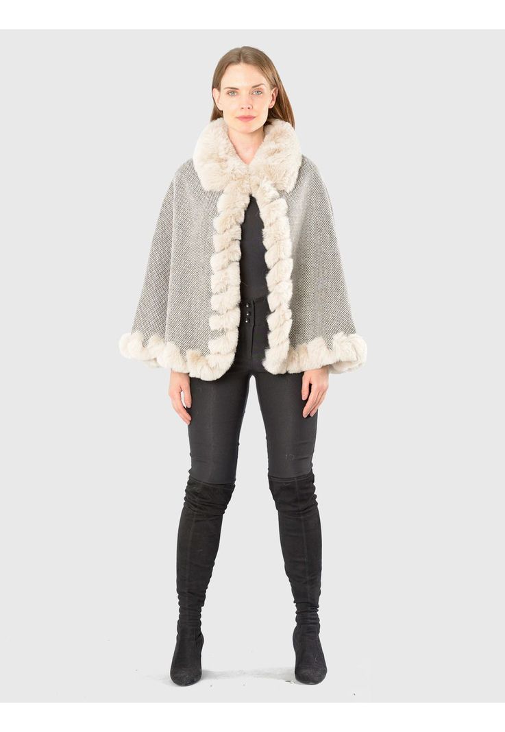 Capa Abrigo Jaspeado Italiano Beige-1