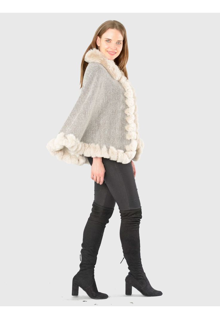 Capa Abrigo Jaspeado Italiano Beige-3