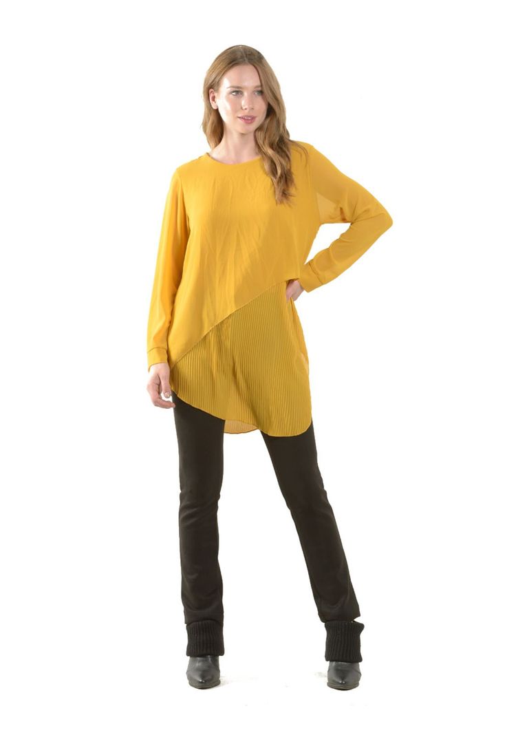 Blusa Larga Italiana Amarillo-2