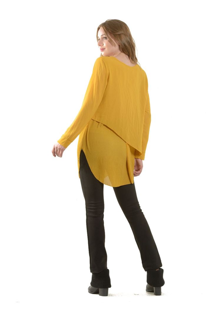 Blusa Larga Italiana Amarillo-3