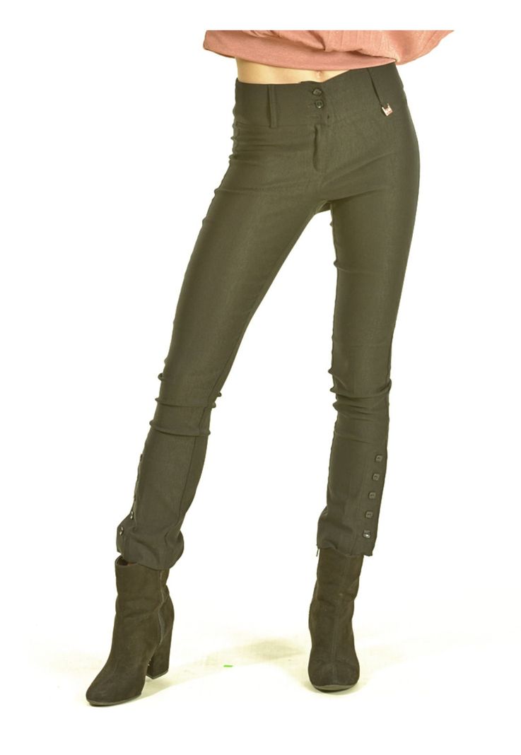 Pantalón Recto Botones Negro-1