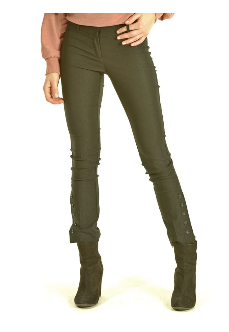Pantalón Recto Botones Negro-2