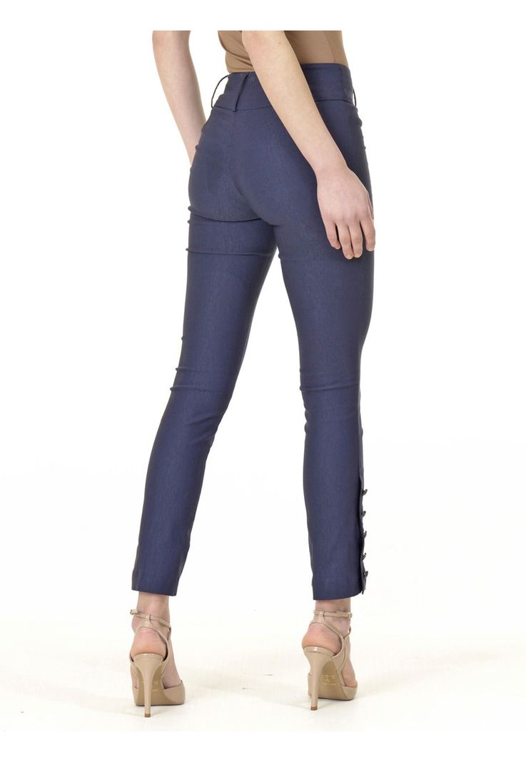 Pantalón Recto Botones Azul-3