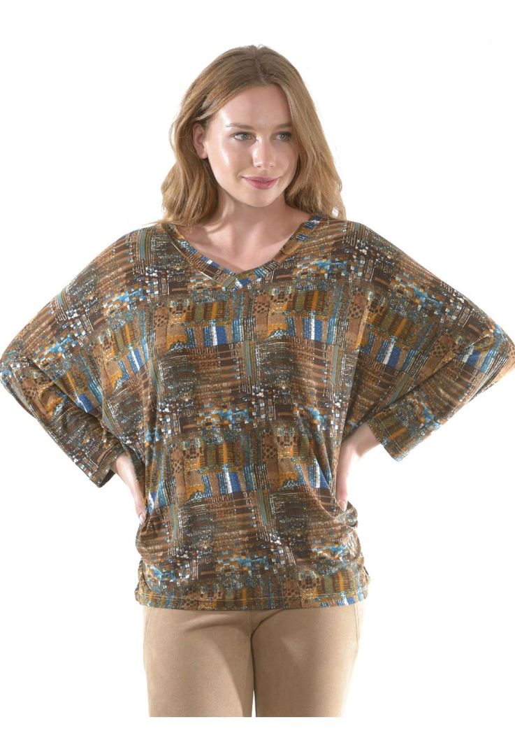 Polera Rebeca Estampada Café-0