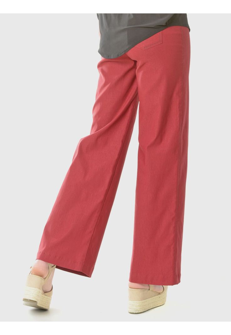 Pantalón Ancho Gabardina Burdeo-3
