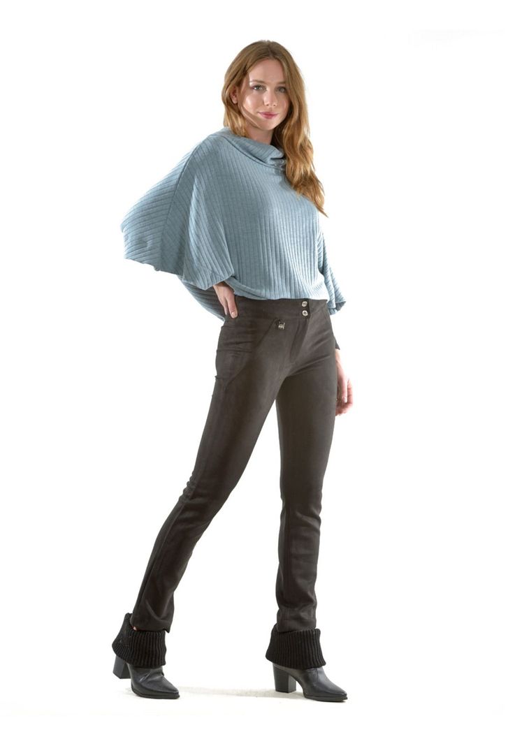 Pantalón Gamuza Recto Negro-1