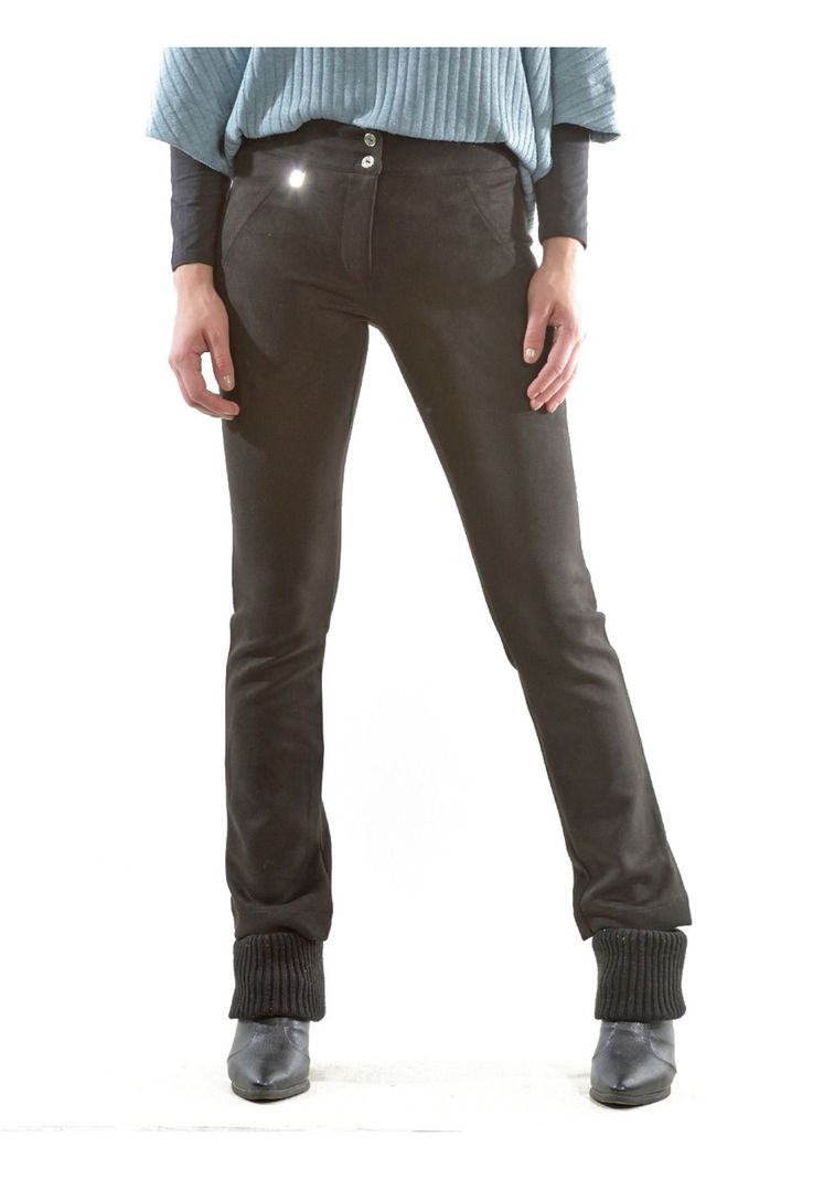 Pantalón Gamuza Recto Negro-2