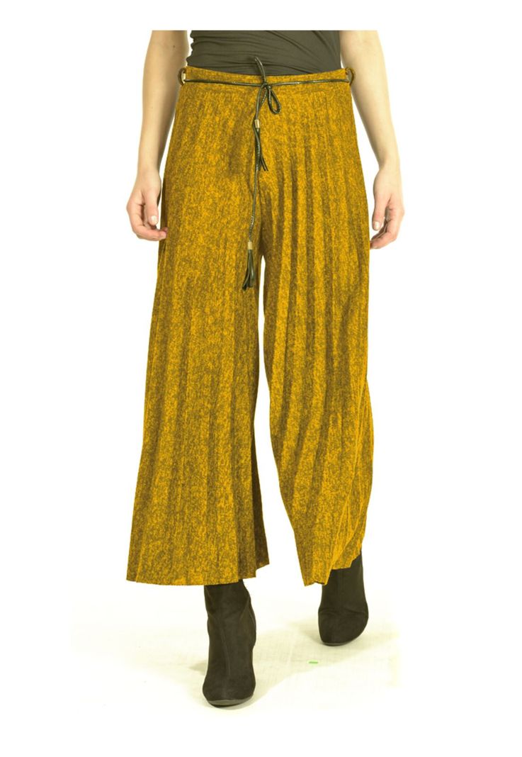 Pantalón Tableado Mostaza-1