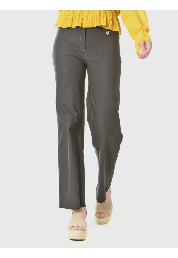 Pantalón Ancho Gabardina Negro-0