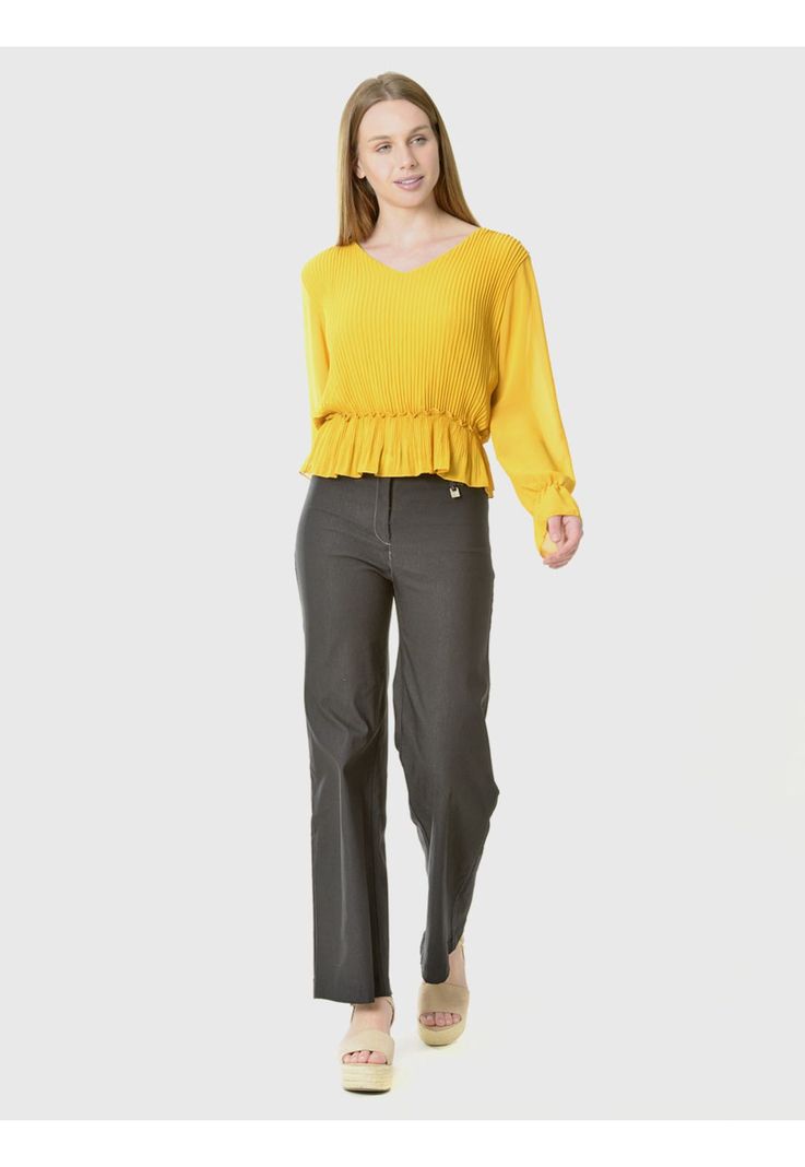 Pantalón Ancho Gabardina Negro-1