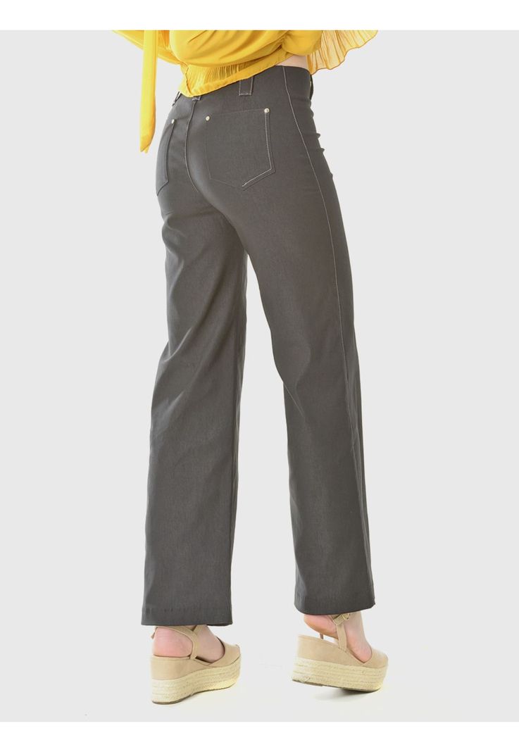Pantalón Ancho Gabardina Negro-4